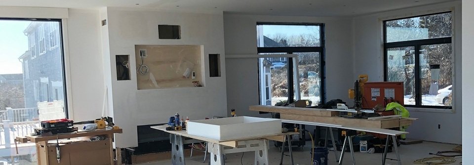 Bright Coastal Living & Dining Room Design-Hanan - Before