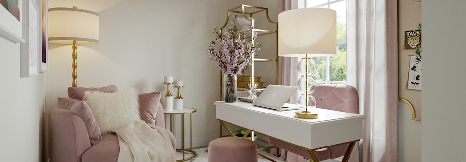 Elegant & Sophisticated Home Office Makeover-Emmaline - After