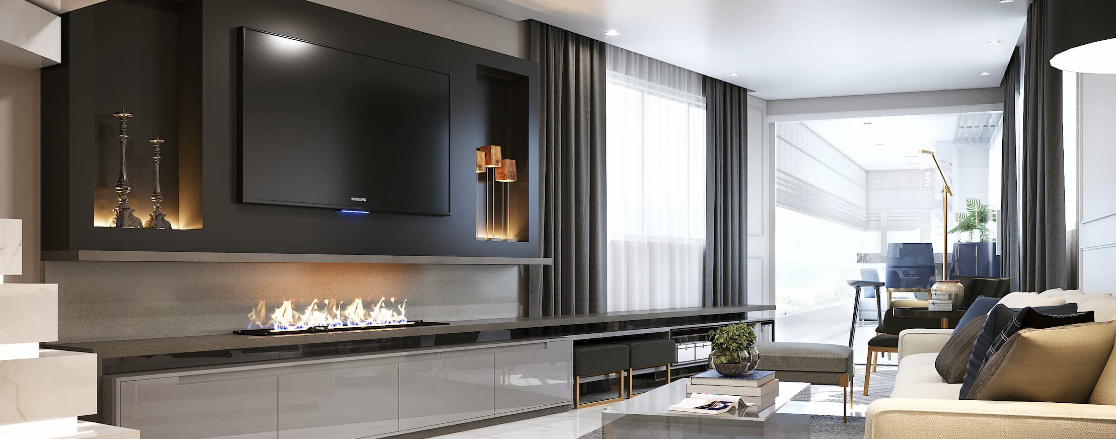 Modern luxury interiors living room