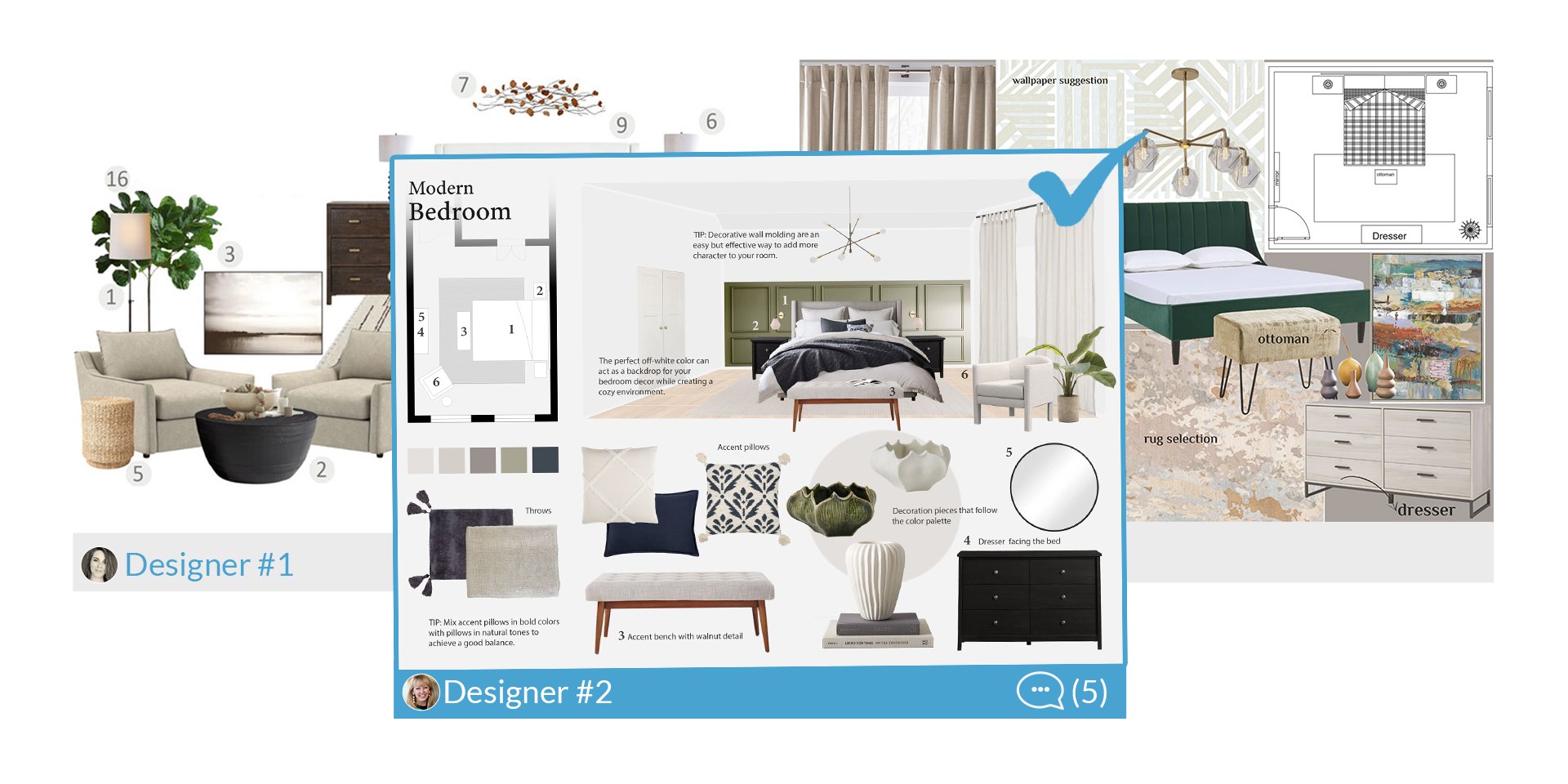 virtual interior design concepts from multiple designers
