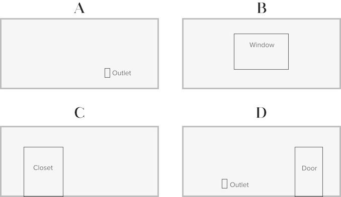 Draw doors, windows, closets, etc: