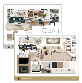 Multiple concepts from Decorilla online interior design services