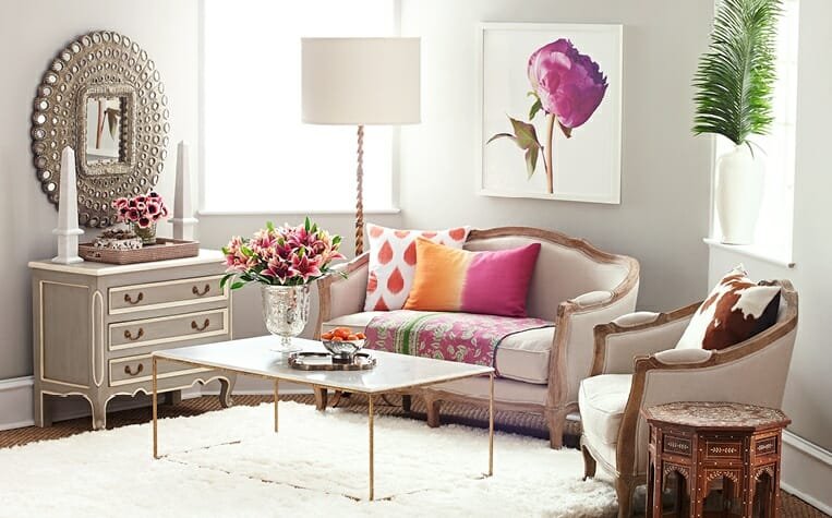 spring decorating ideas living room pops of color