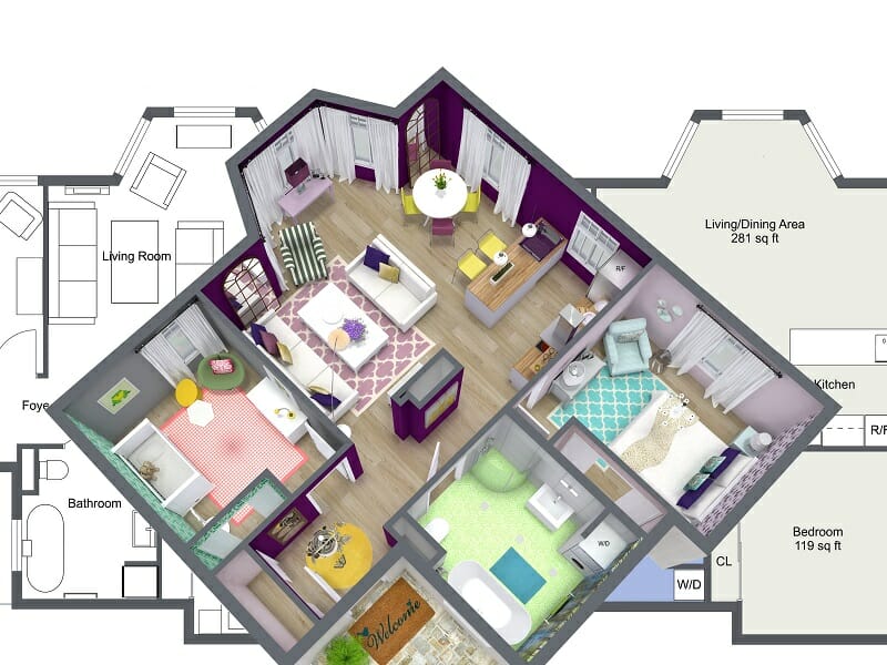 software de diseño de interiores para el hogar dibujador de habitaciones en línea