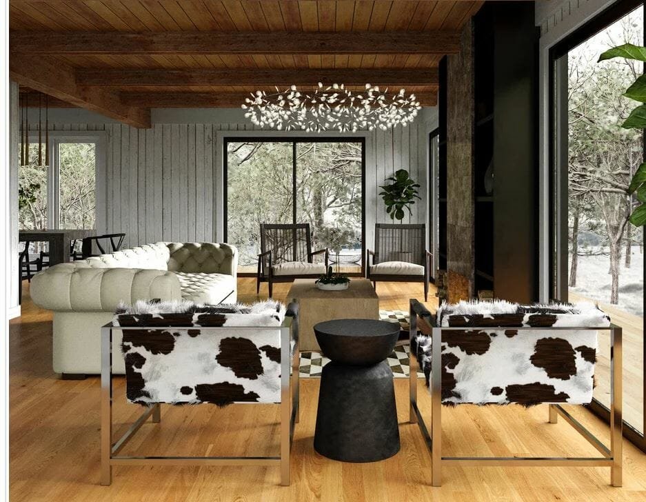 Before After Modern Rustic Living Room Design Online Decorilla
