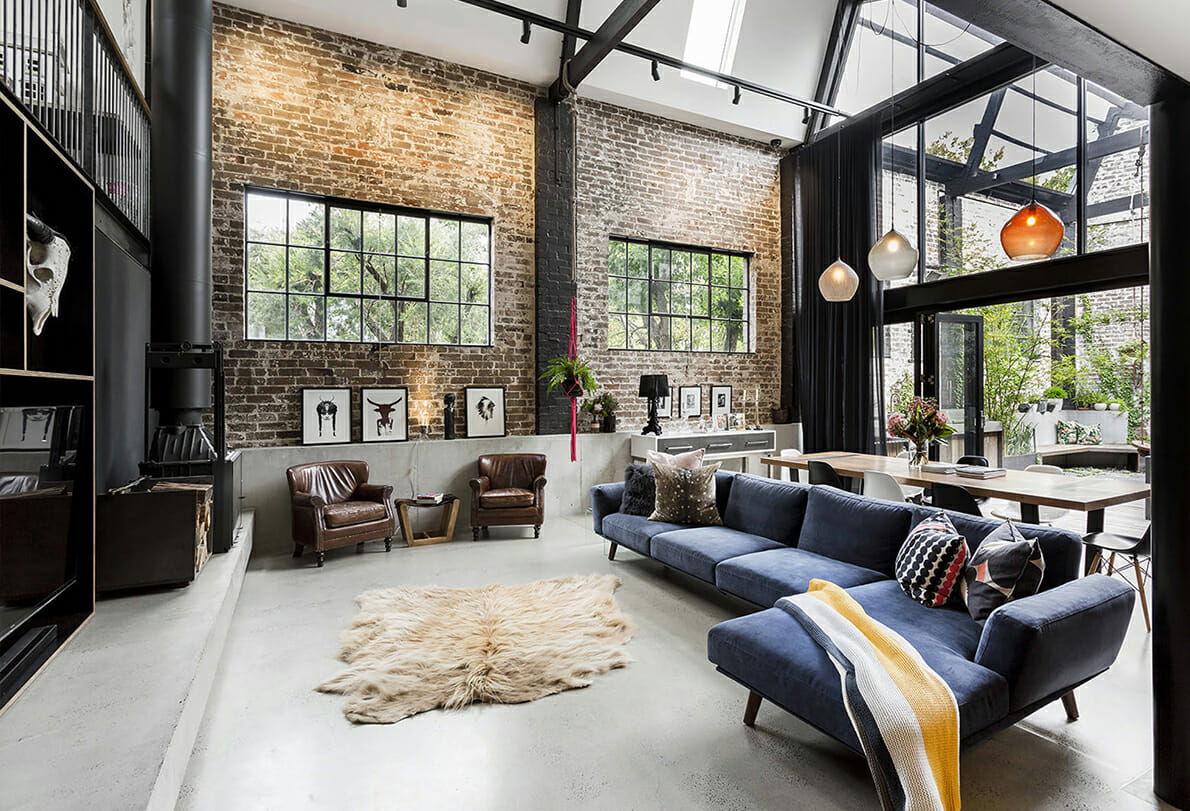 rustic industrial living room decor