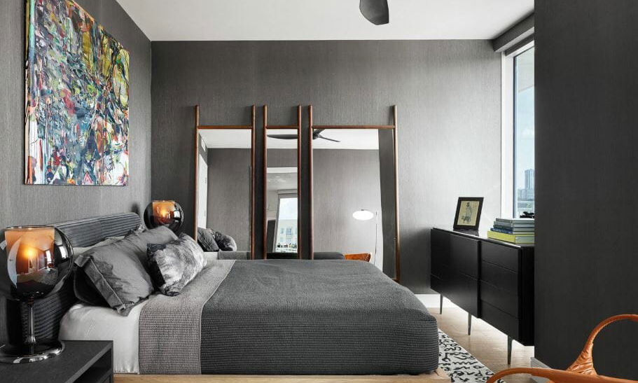 Before & After: Masculine Bedroom Design Online with a Contemporary Twist by interior decorators in Irvine, California