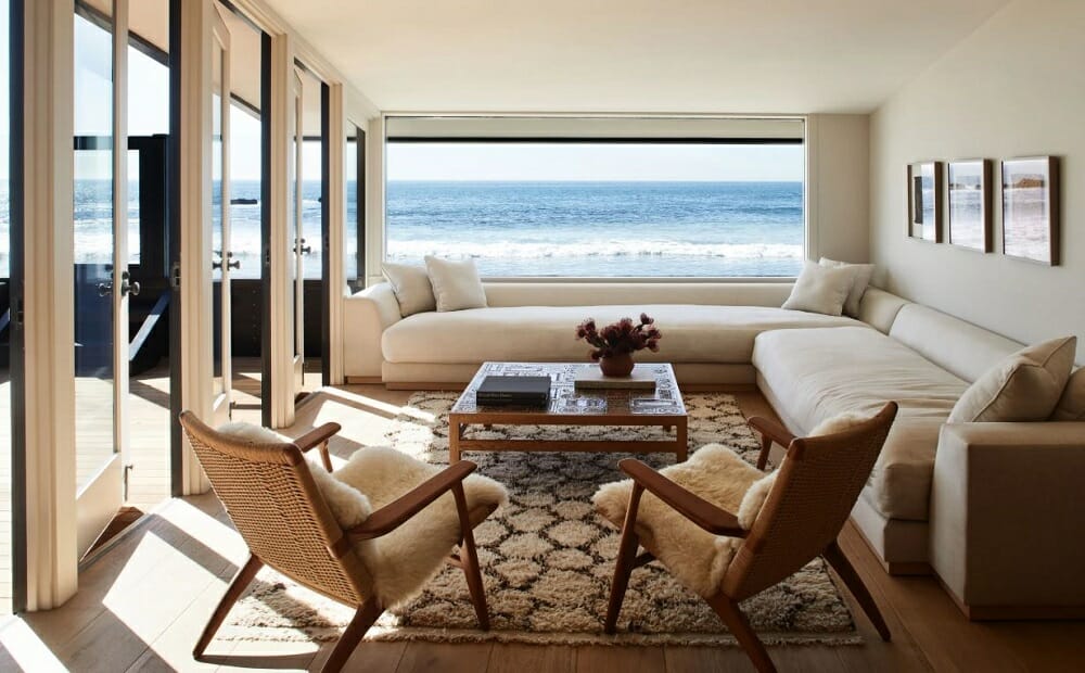 Modern Beach Interior Design Modern Coastal Design In Cheap Window Treatments