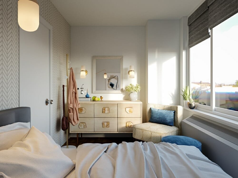 Modern apartment decor on a budget by online interior design expert Tiara M.