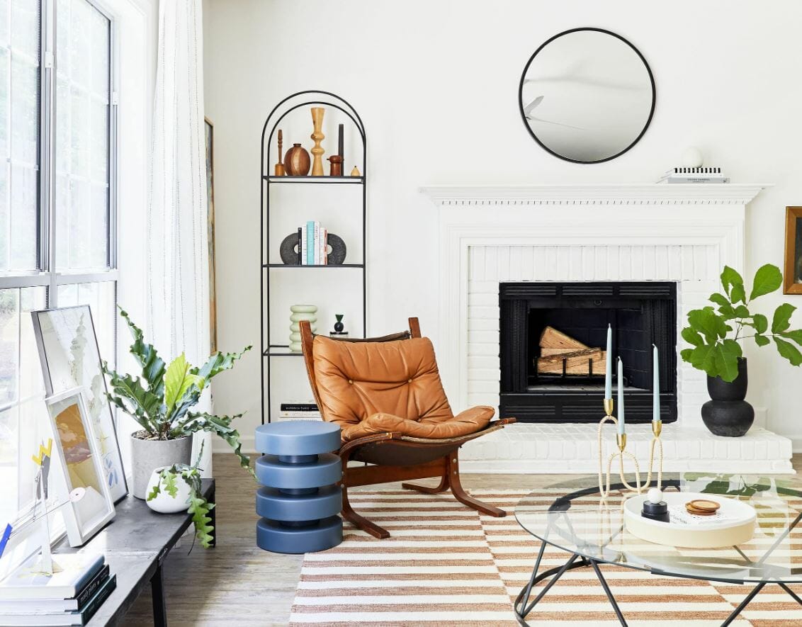 Transitional living room by Emily Henderson an interior stylist near me