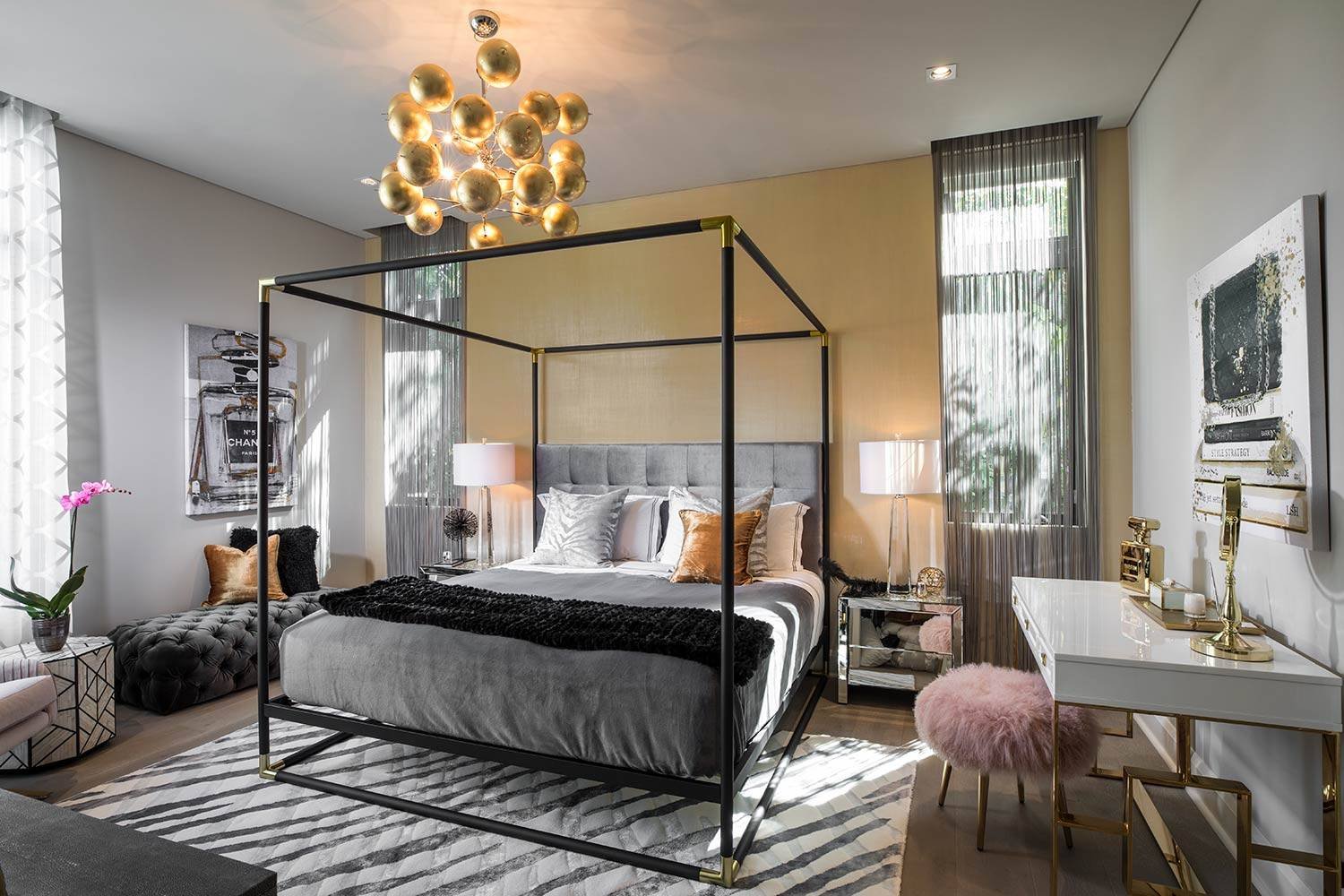 Luxury bedroom interior, by Decorilla designer Renata P