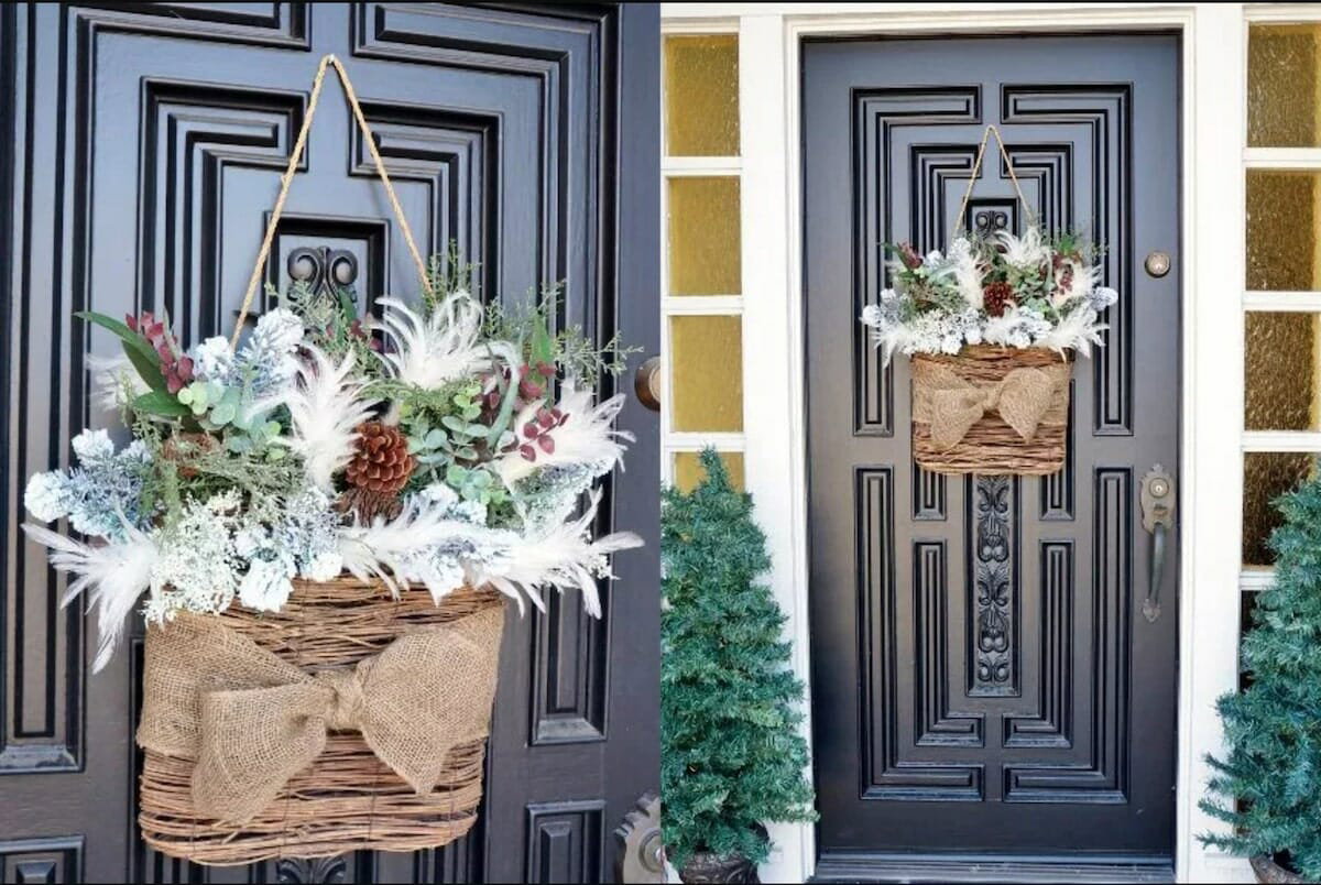 Hanging Basket winter door decoration (1)