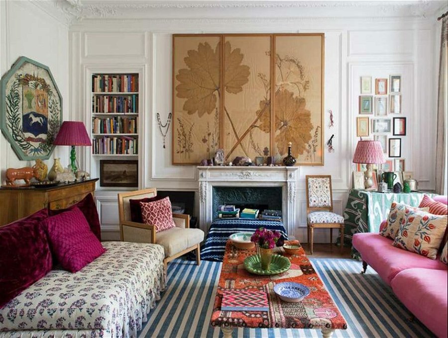 Haute bohemian living room inspires this online interior designer