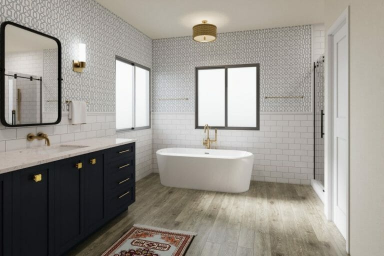 Bathroom Trends 2021 That'll Be All the Rage - MoDern Bathroom Design With TrenDy Metal Fixtures 768x512