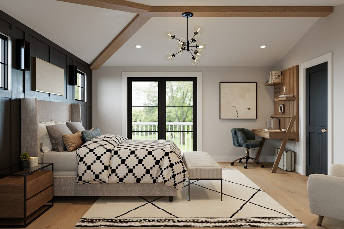 Modern farmhouse master bedroom design