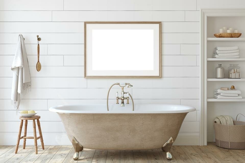 Simple bathroom in modern farmhouse decor