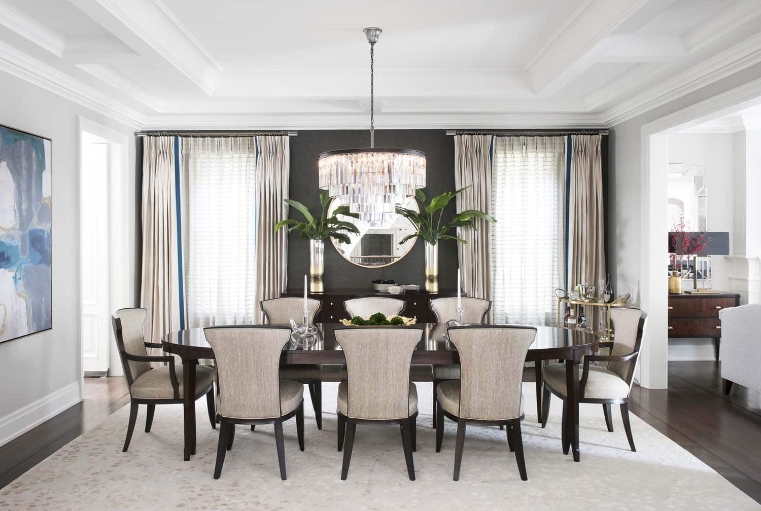 Stunning black accent wall in living room