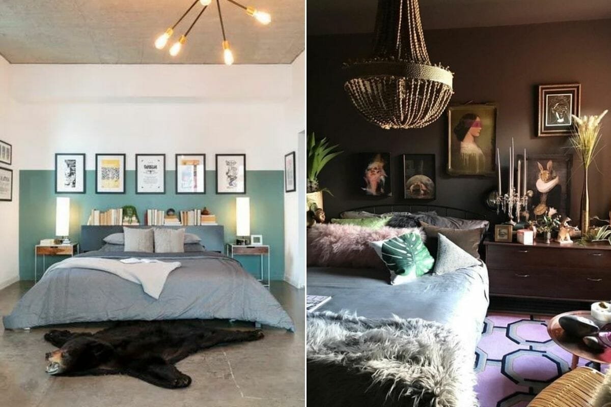 Moody interior with eclectic bedroom decor - Francis D & Digsdigs