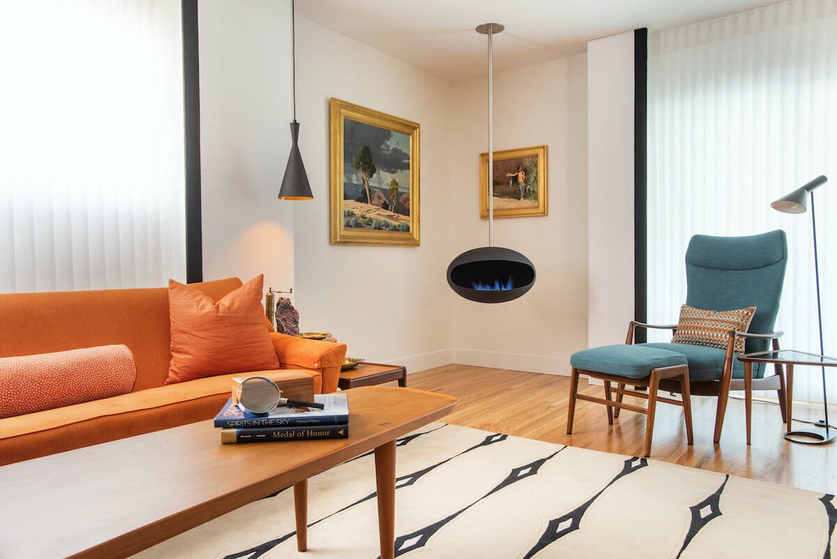 Mid Century Modern Living Room By Top Interior Decorator Colorado Springs Tricia Turk 