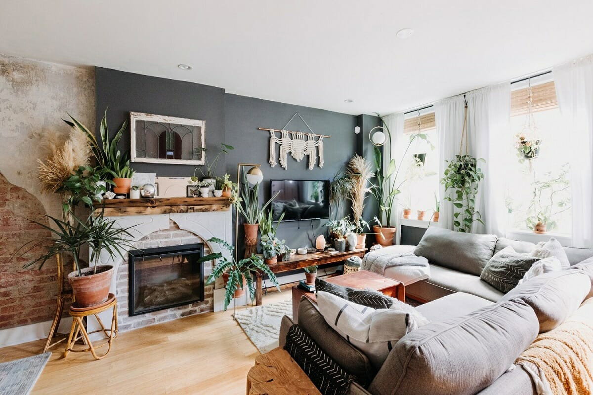 real living room plants
