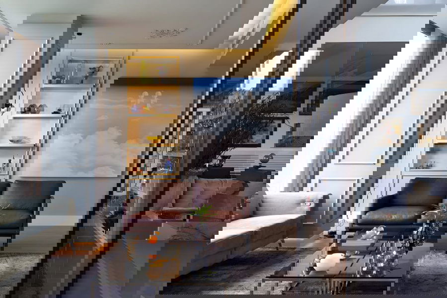 Lighting interior design of a living room by Decorilla designer, Meric S.