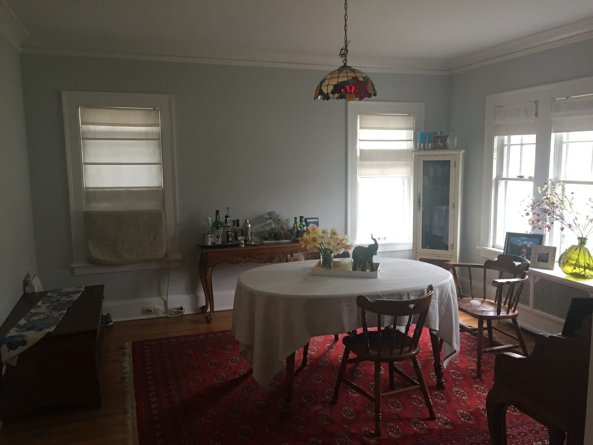 Formal dining room decor - before