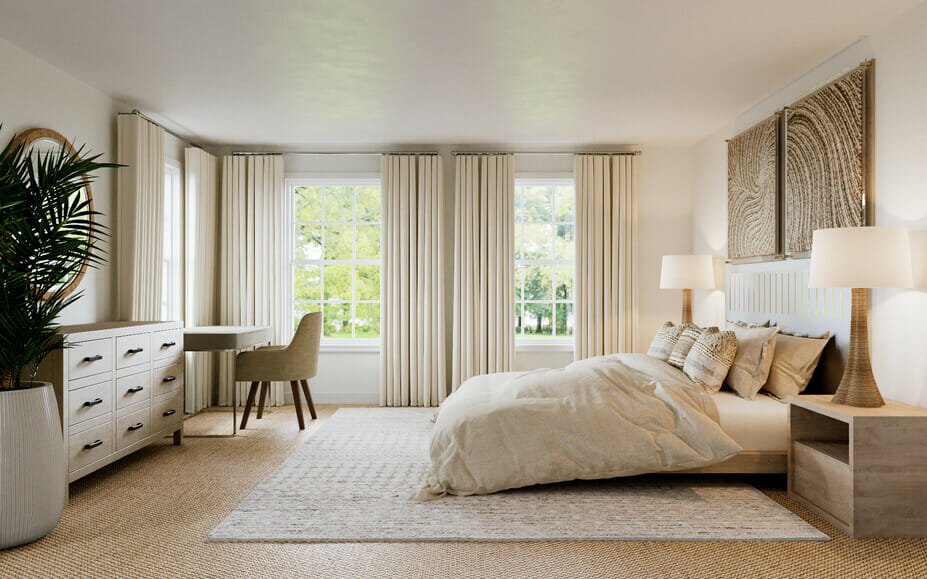 Hamptons decorating style for a bedroom