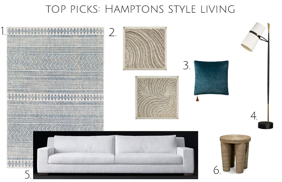 Hamptons style living room picks