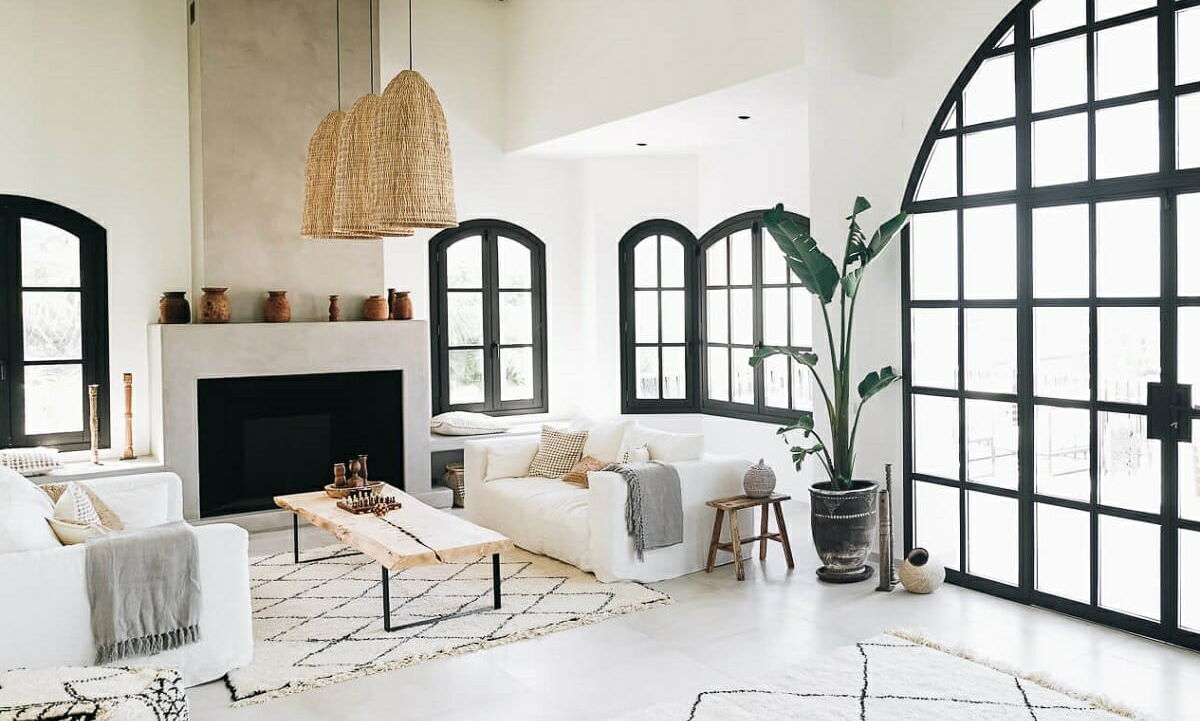 Before & After: Scandi Boho Living Room & Breakfast Nook by top San Antonio interior decorators