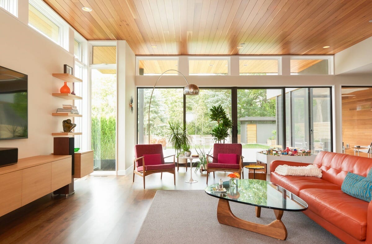 Before & After: Colorful Mid-Century Modern Design by interior decorators in Jacksonville, Florida