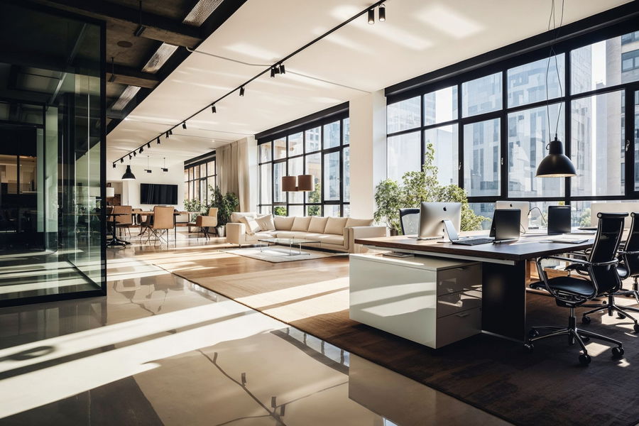 Modern Office Interior with Open Floor Plan