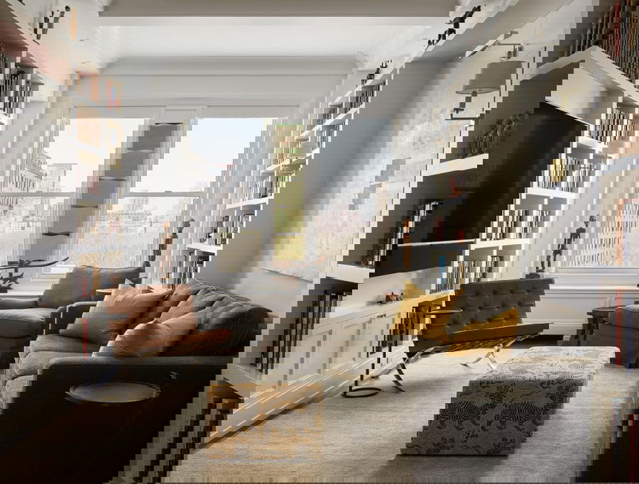 Small apartment living room by Decorilla interior design service designer, Leonora M.