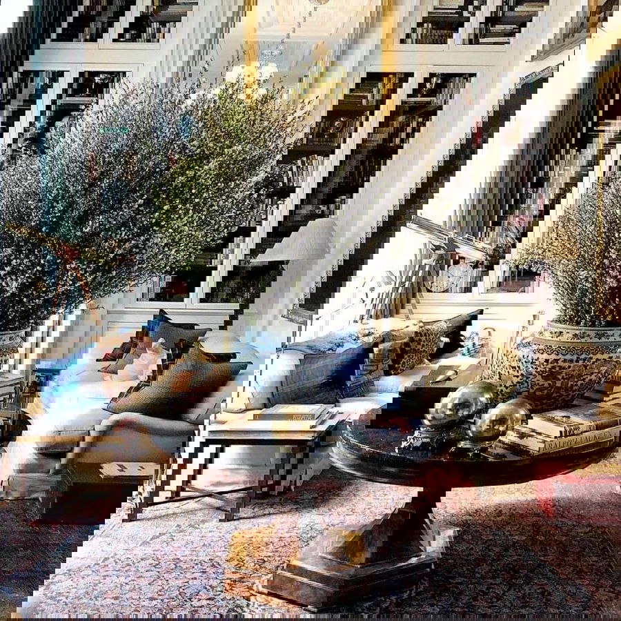 Decorilla dizainerio George'o R. žiemos dekoravimo idėjos gyvenamajame kambaryje.