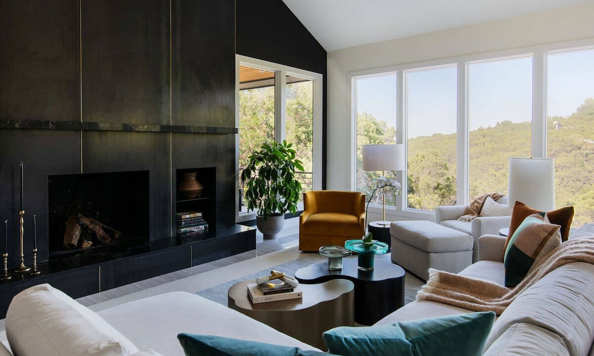 Before & After: Glamorous Living and Dining Room Design by top Denton interior decorators