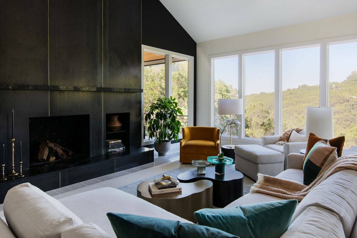 Before & After: Glamorous Living and Dining Room Design by top Denton interior decorators
