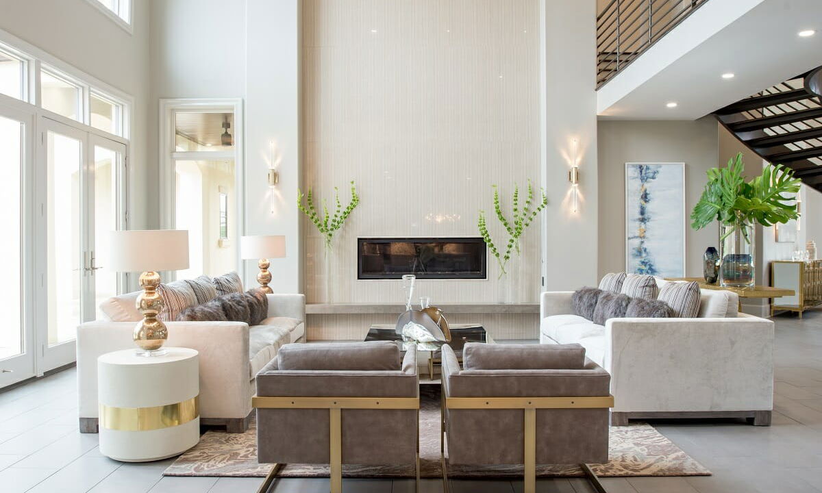 Before & After: Modern Glam Living Room and Dining Room by affordable Irvine interior decorators