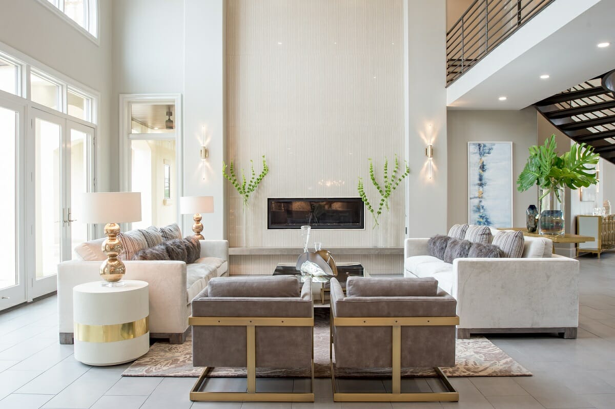 Before & After: Modern Glam Living Room and Dining Room by affordable Irvine interior decorators