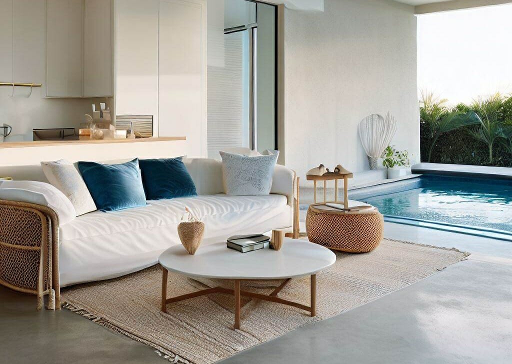 Before & After: Small Pool House with a Bathroom by affordable Chico interior decorators