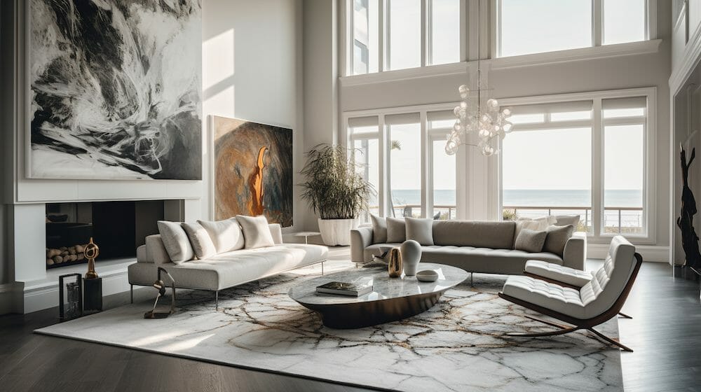 Before After Luxury Open Living Room Ideas Decorilla Online Interior Design