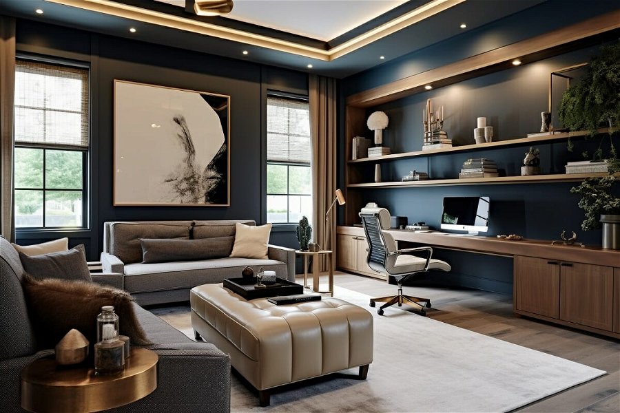 Luxe Masculine Glam Home Office