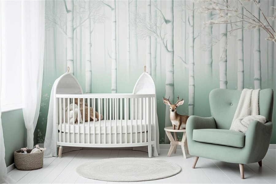 Woodland and forest themed nursery with woodland creatures nursery