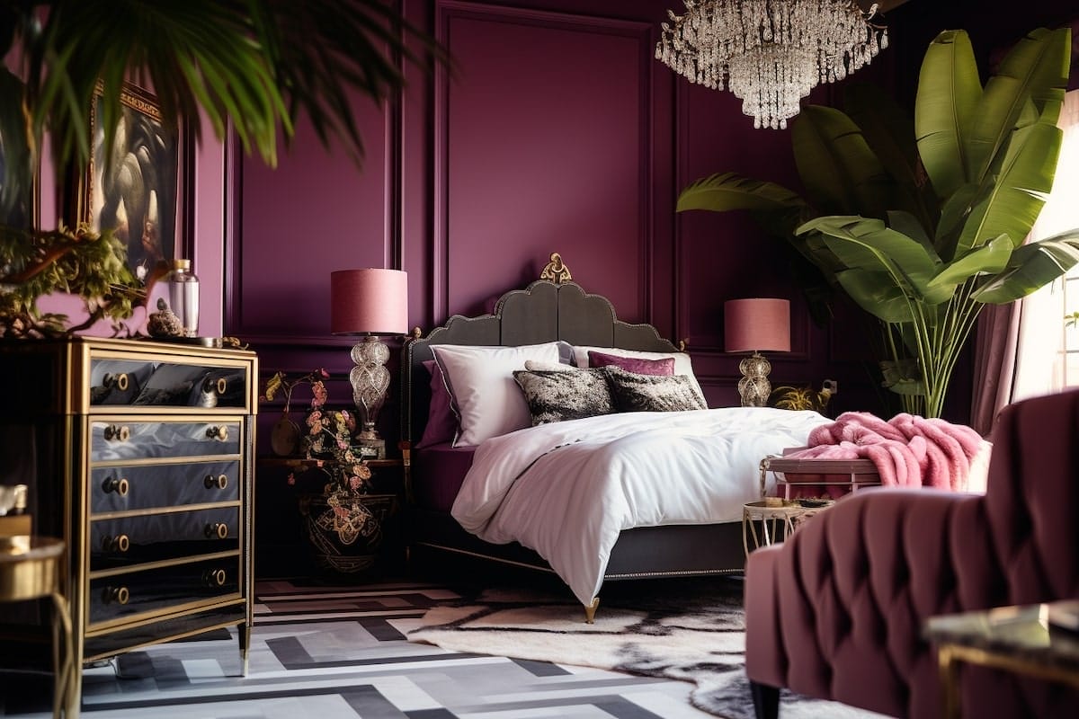 Before & After: Vintage Bedroom Design with Eclectic Decor by interior decorators in Lake Forest, Illinois