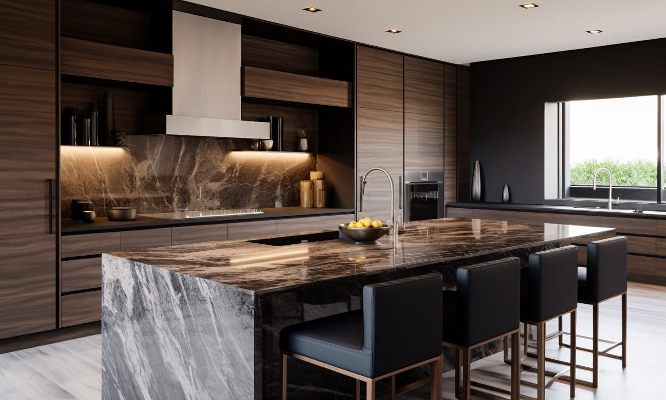 Before & After: Masculine Kitchen, Bar, and Bathroom Reno by top Beaumont interior decorators