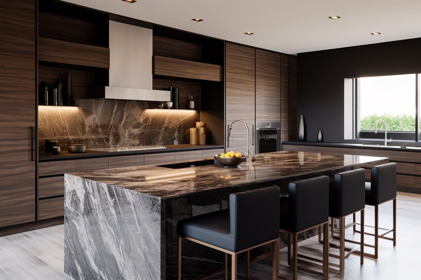 Before & After: Masculine Kitchen, Bar, and Bathroom Reno by top Beaumont interior decorators