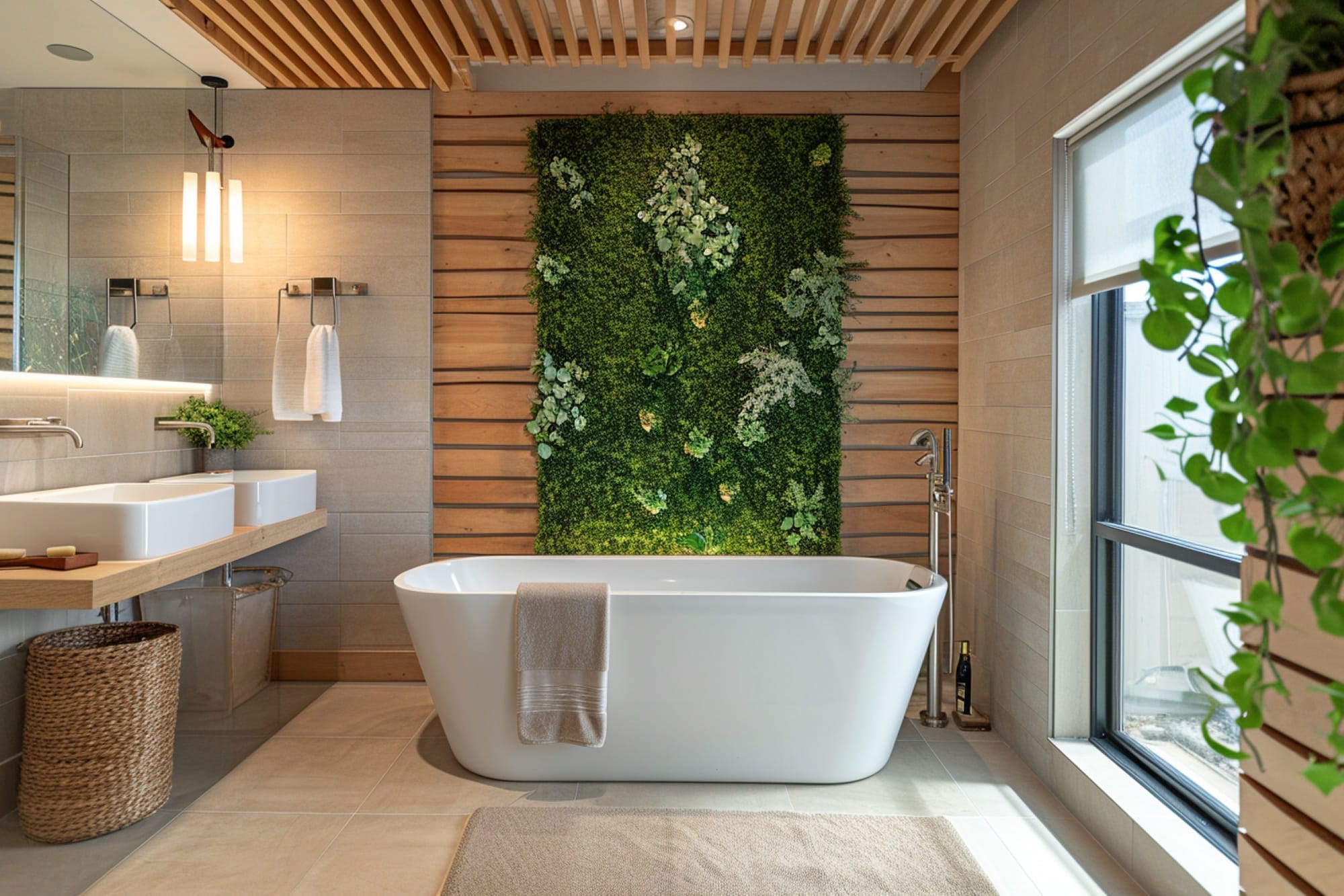 Before &amp; After: Lush Modern Tropical Bathroom by top Lakeland interior decorators