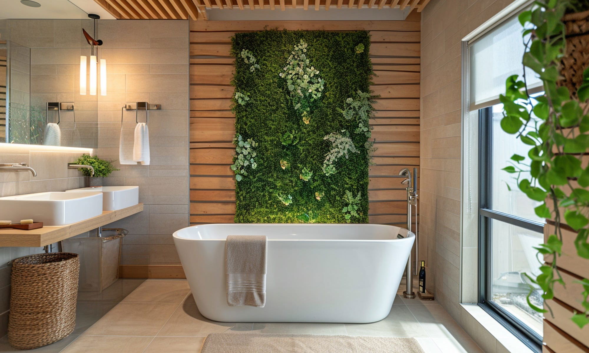 Before &amp; After: Lush Modern Tropical Bathroom by top Orlando interior decorators