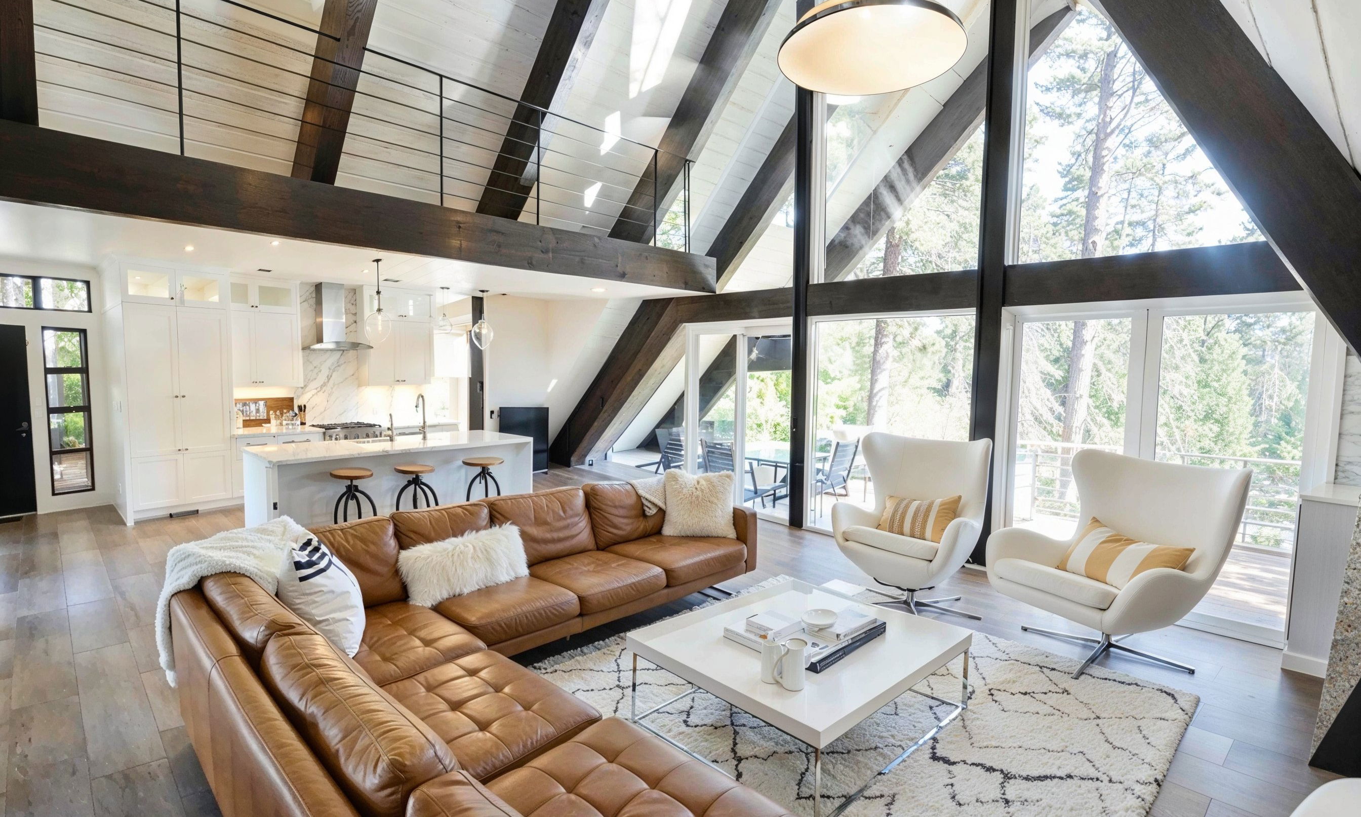 Before & After: A-Frame Cabin Interior by affordable Portland interior decorators