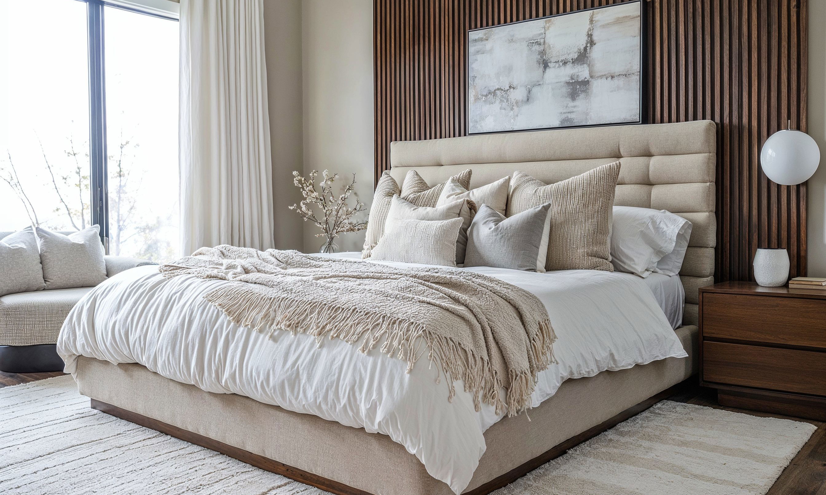 Before & After: Luxury Modern Master Bedroom Design   by affordable Irvine interior decorators
