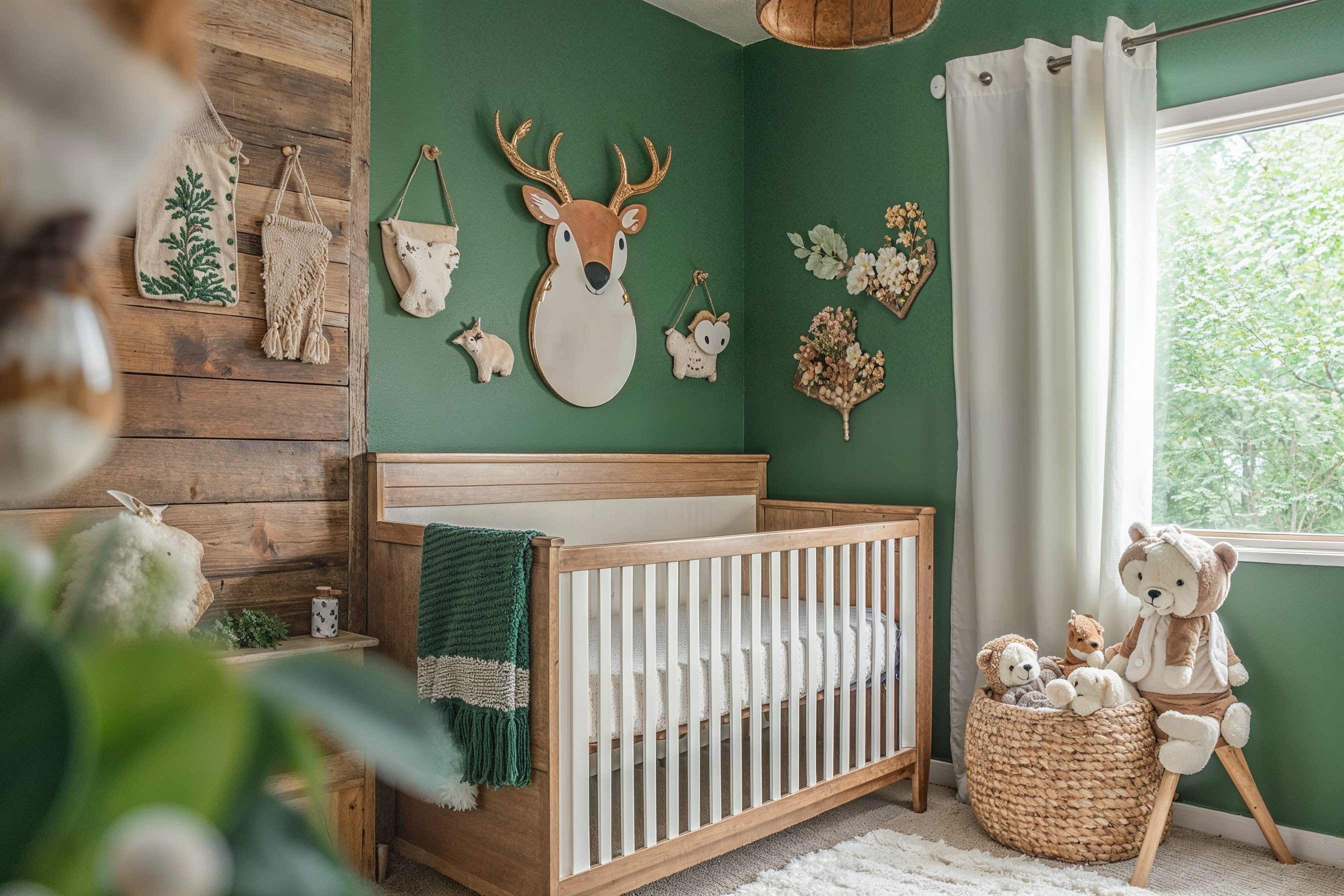 Before & After: Adorable Forest-Themed Nursery by affordable Virginia interior decorators