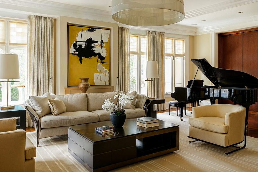 Transitional living room by top NYC interior designers